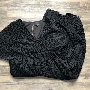 Anthropologie Velvet Leopard Print Jumpsuit